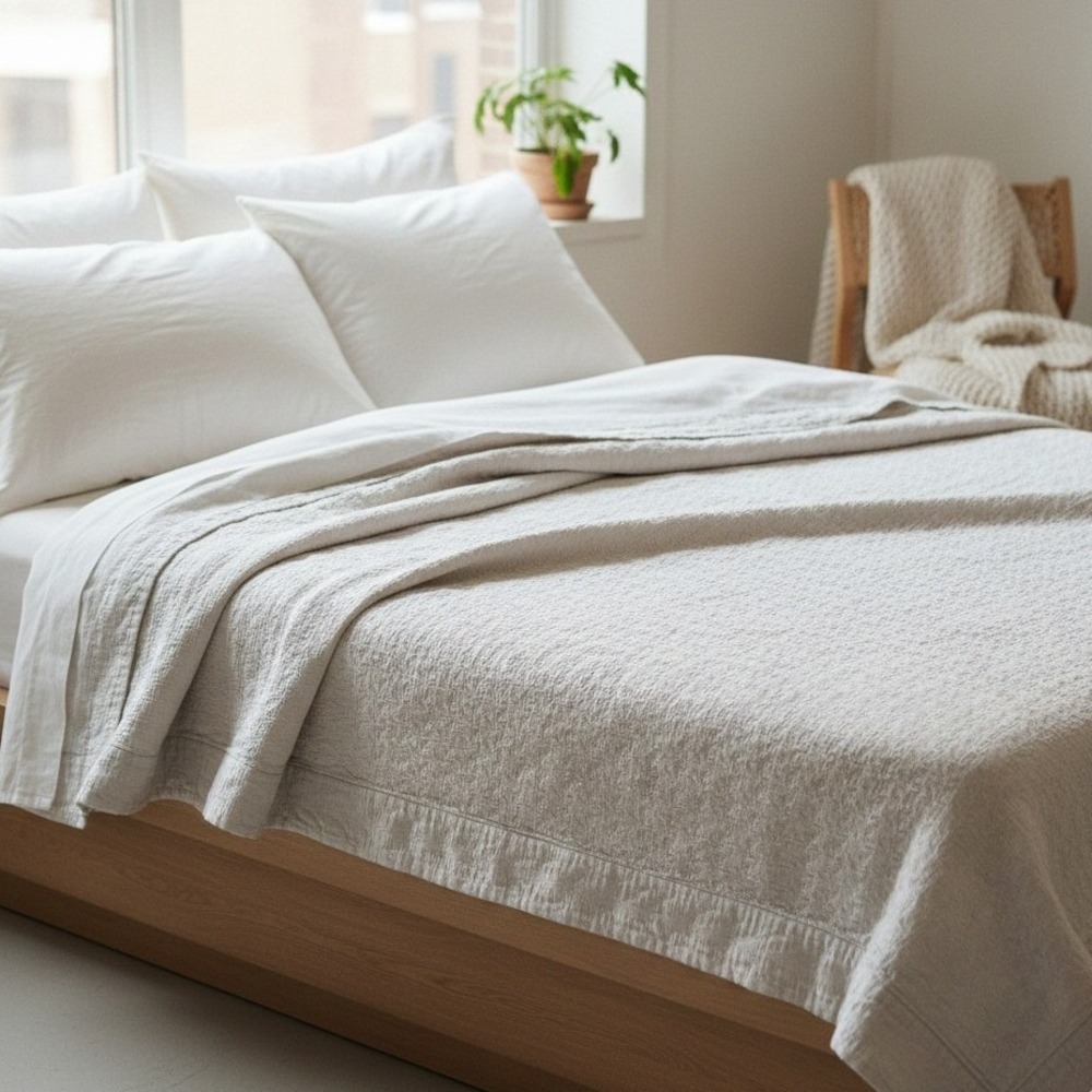 Frette Italy Luxury 100% Cotton‎ White Matelassé Coverlet – Queen